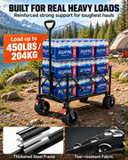Hikenture Wagons Carts Foldable, 450 LBS Capacity Collapsible Beach Wagon