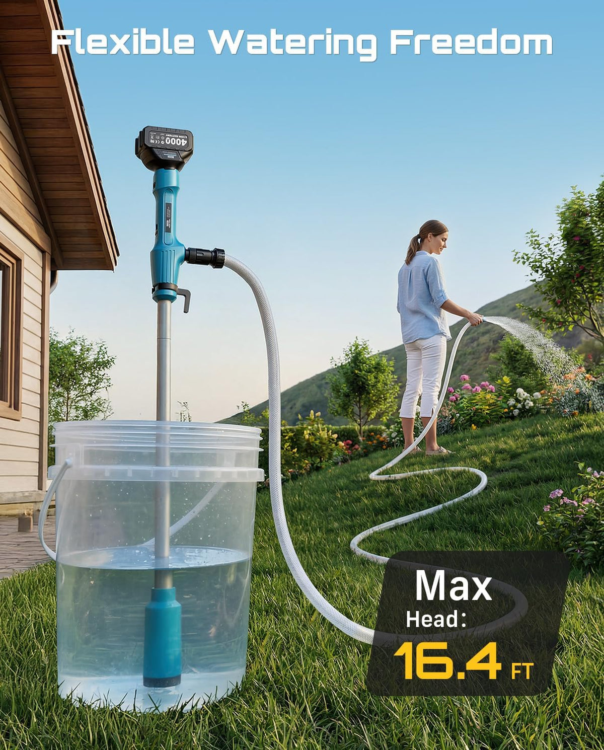 SEESII Cordless Stick Water Pump, 2.2" Slim Head, Water & Diesel Transfer