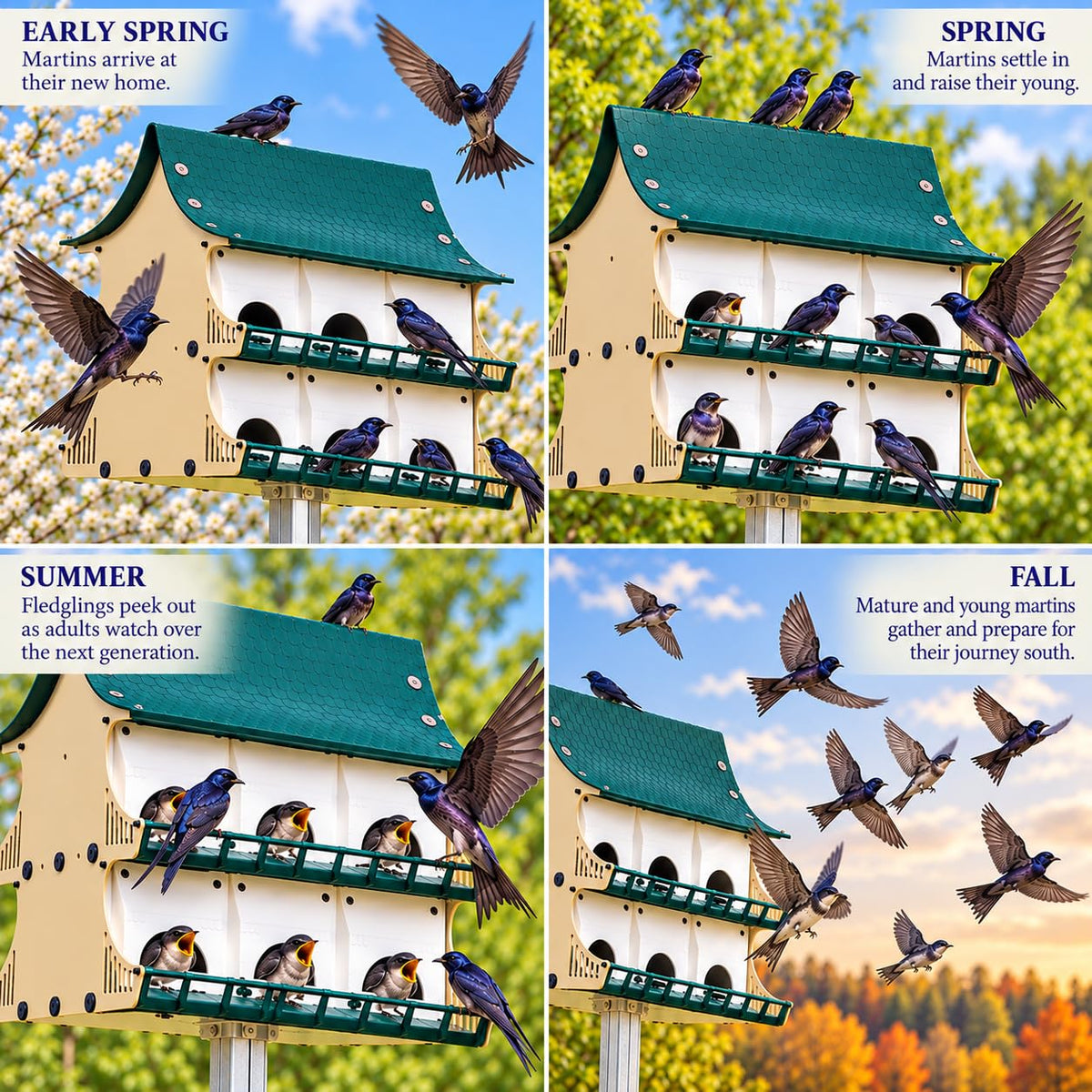 S&K Purple Martin House, 12-Room Birdhouse for Backyard Birding