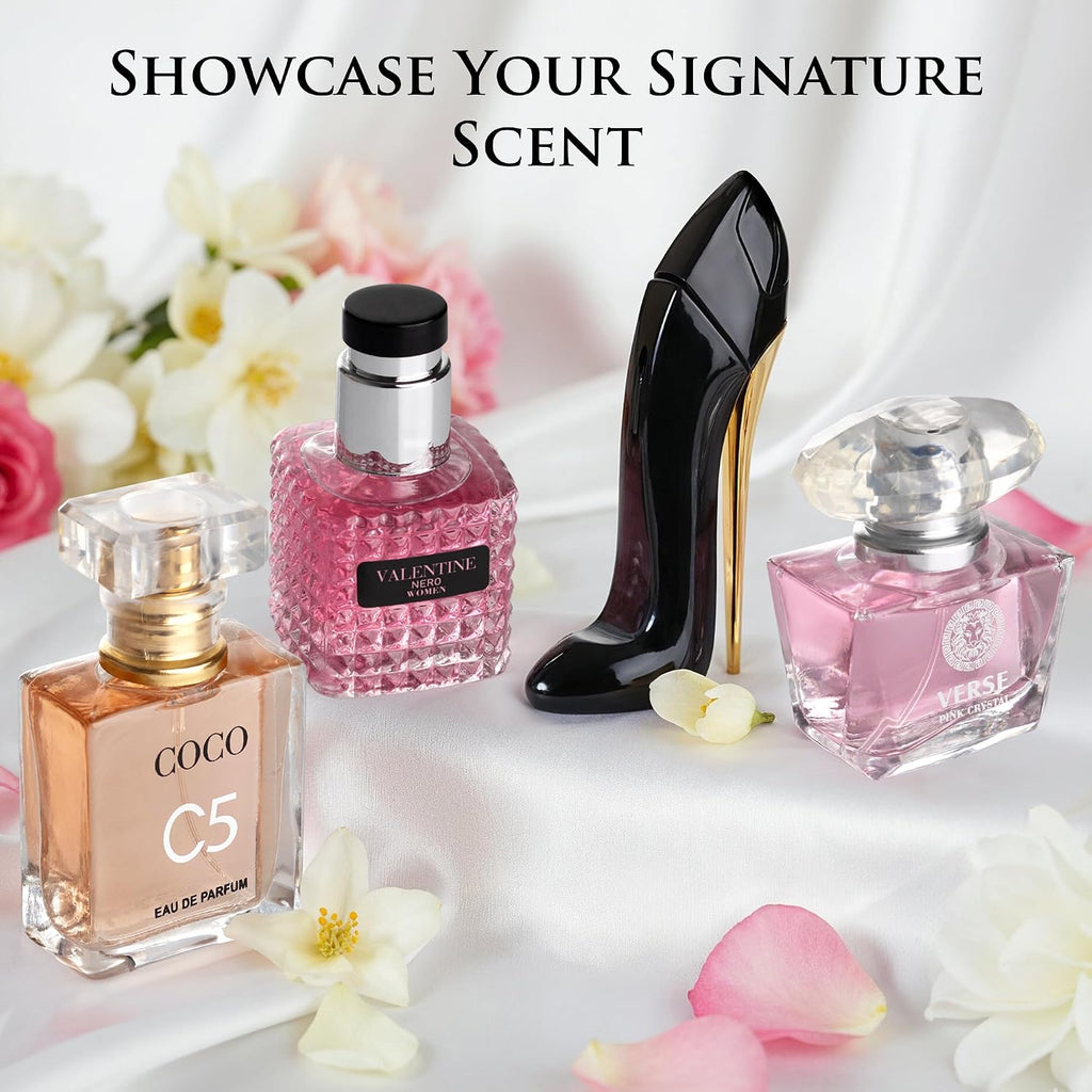Essential 4 PC Mini Perfume Set, Birthday Gift Set for Women, Eau De Parfum 30ml Each, Vanilla Perfume & Floral Fragrance, Long-Lasting Travel Size