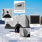 Outsunny 2/4/8 Person Pop-up Insulated Ice Fishing Tent