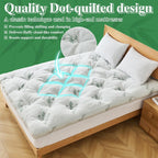 WhatsBedding 4 inch Bamboo Memory Foam Mattress Topper for Back Pain Relief Queen Size, Filled with Breathable Gel Memory Foam, Cooling Bamboo