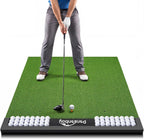 Integrated Golf Hitting Mat with Ball Tray, Thickening Golf Mats Practice Outdoor & Indoor Artificial Turf Matt with 3 Tees