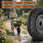 4.80/4.00-8 Flat Free Wheelbarrow Tire and Wheel, 16" Black 2-Pack