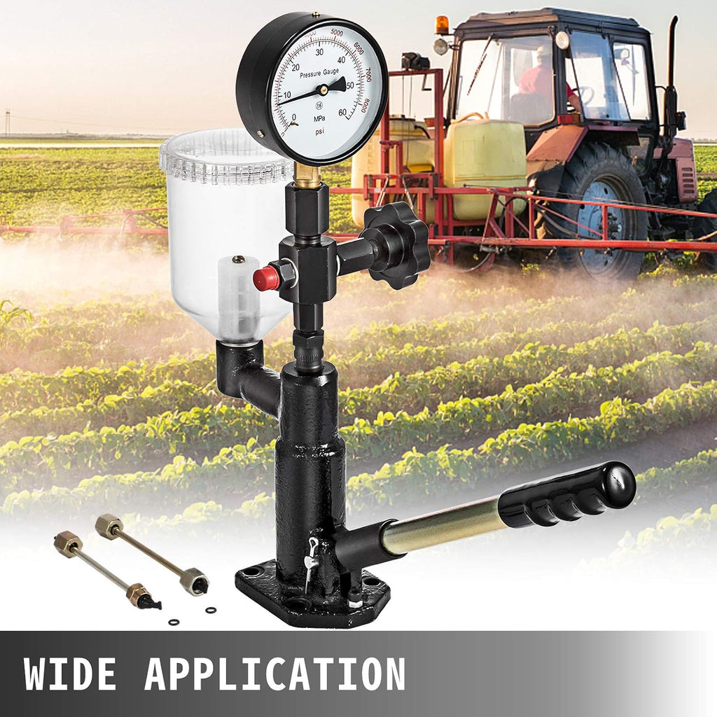 Vevor 400Bar 6000PSI Diesel Fuel Injector Tester Diesel Injector Nozzle Tester with Dual Scale Gauge to Adjust Injector Nozzle Pressure and Testing