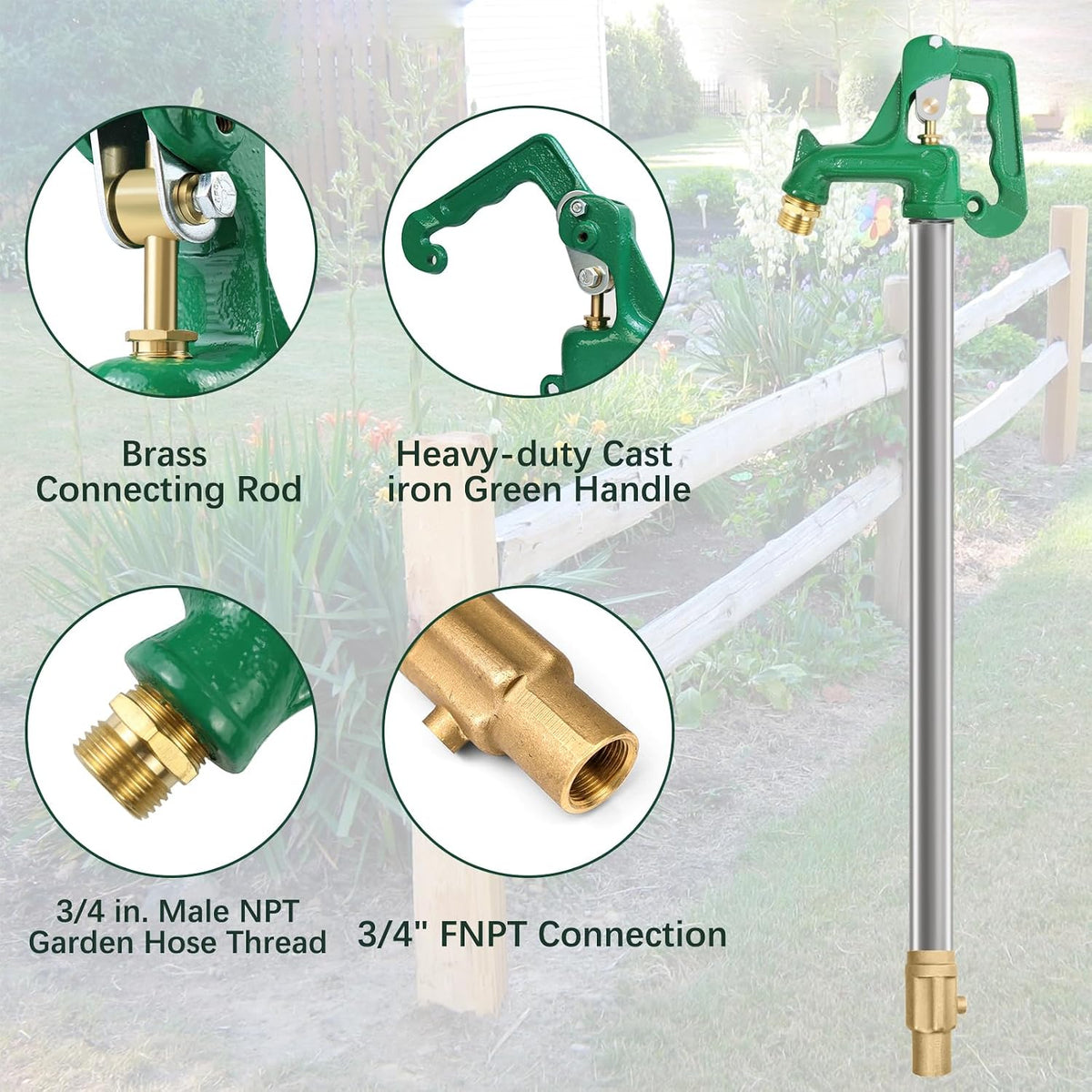 Frost Proof Yard Hydrant Frost Free Outdoor Faucet Freeze Proof Total3.25FT