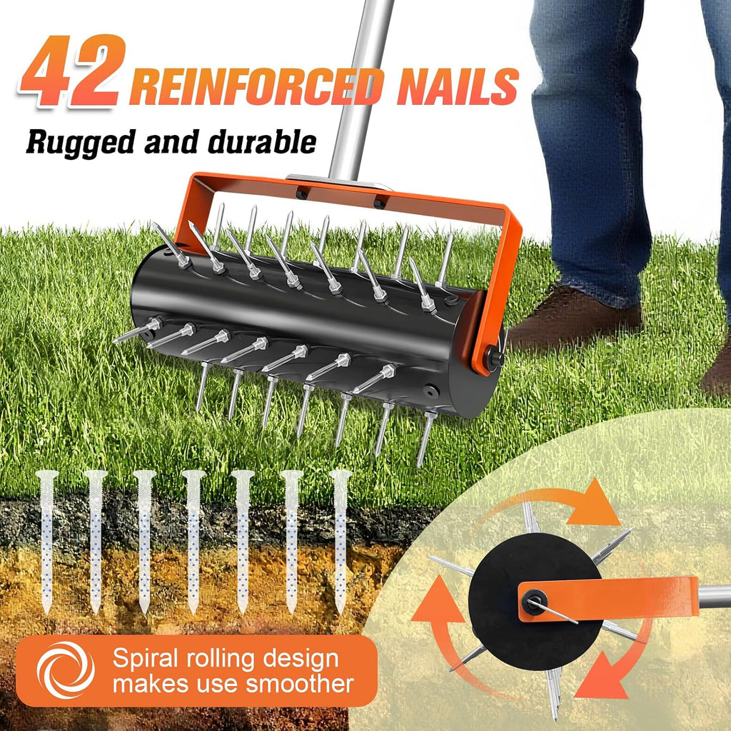 Rolling Lawn Aerator Tool Seed Dispenser for Small Seeds，Handheld Seed Planter Tool Seed Dibber Multifunctional Seed Spacer Gardening Tools