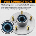 5 on 4.5'' Trailer Hub Kit Pre-Greased for 3500lb #84 Tapered Axle