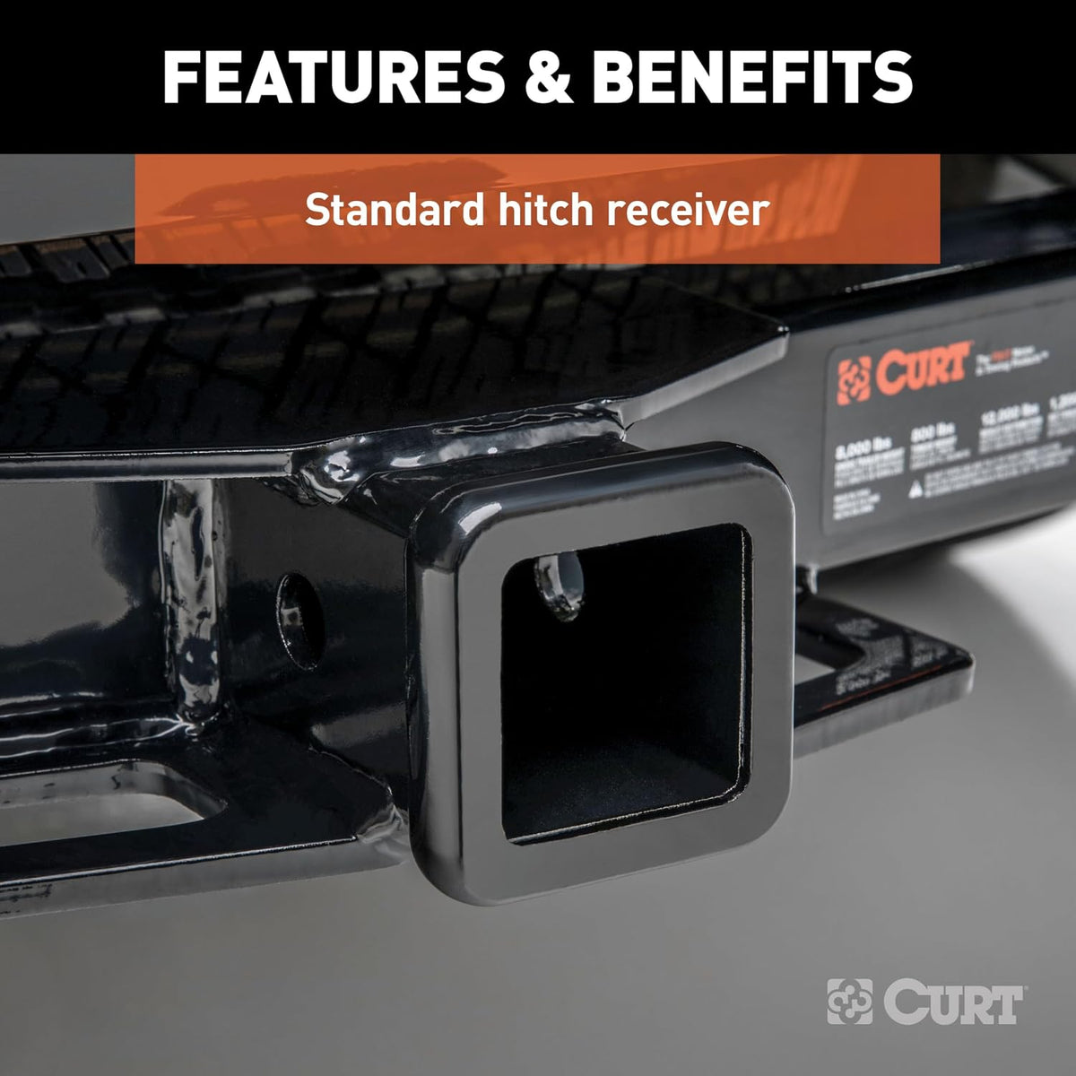 CURT 13493 Class 3 Trailer Hitch, 2" Receiver for Ford Bronco