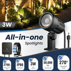 Low Voltage Landscape Lights Kit, Plug & Play 3W Warm White, 12-Pack