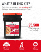 READYWISE Emergency Food Survival Supply 14 Day Bucket, 150 Servings