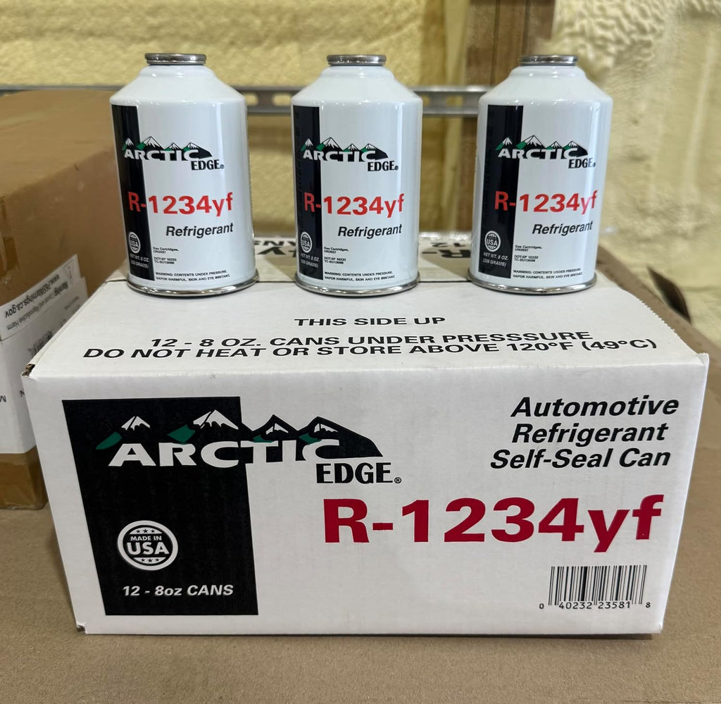 Arctic Edge R1234yf Refrigerant for MVAC Use, 8 oz Self-Sealing Can with R1234yf Valve, 3 cans