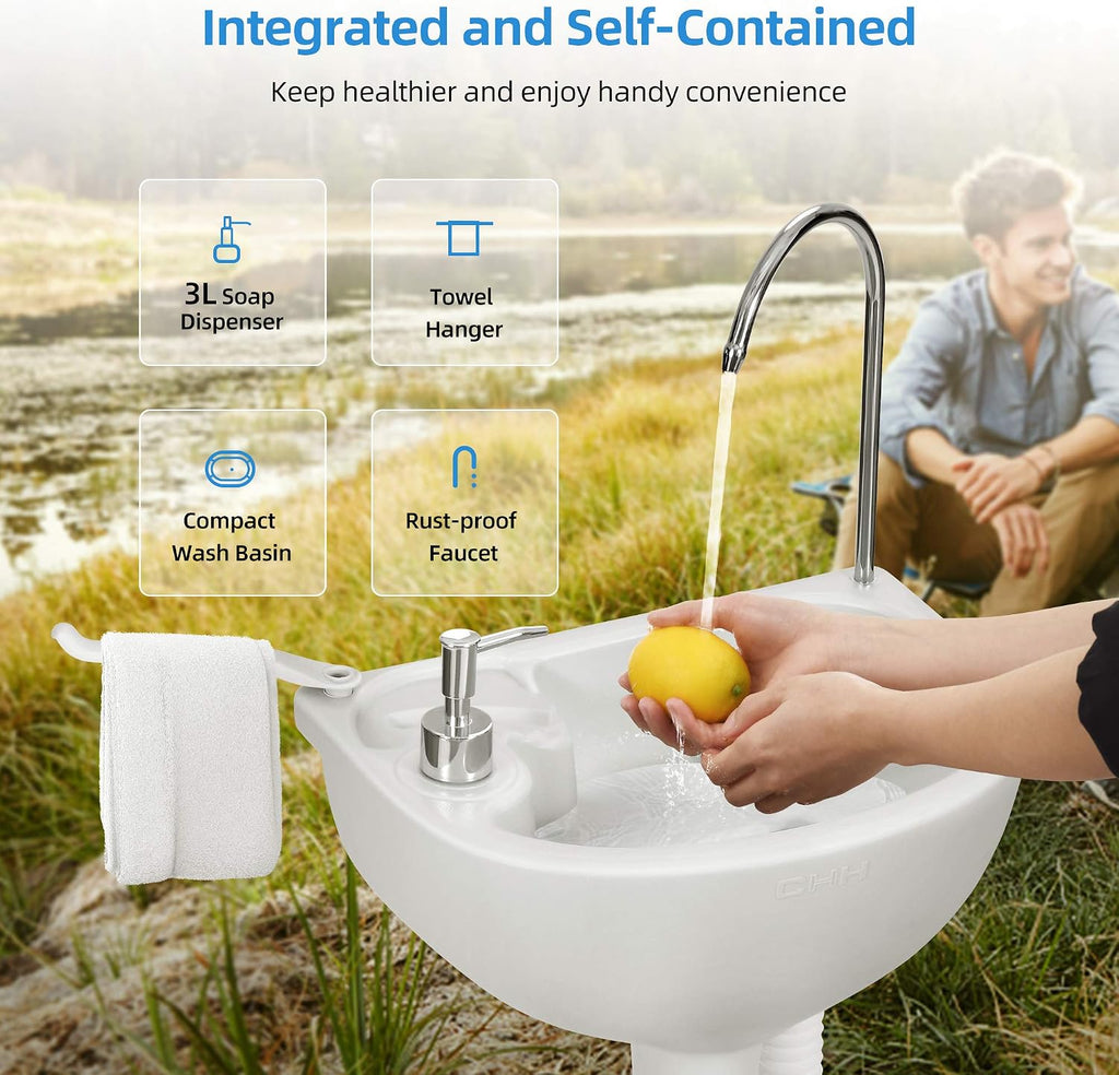 YITAHOME Portable Sink Camping Hand Washing Station with 17 L Wash Basin