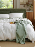 Bedsure PureWoven 100% Washed Cotton Duvet Cover Set, King Size, 3-PC