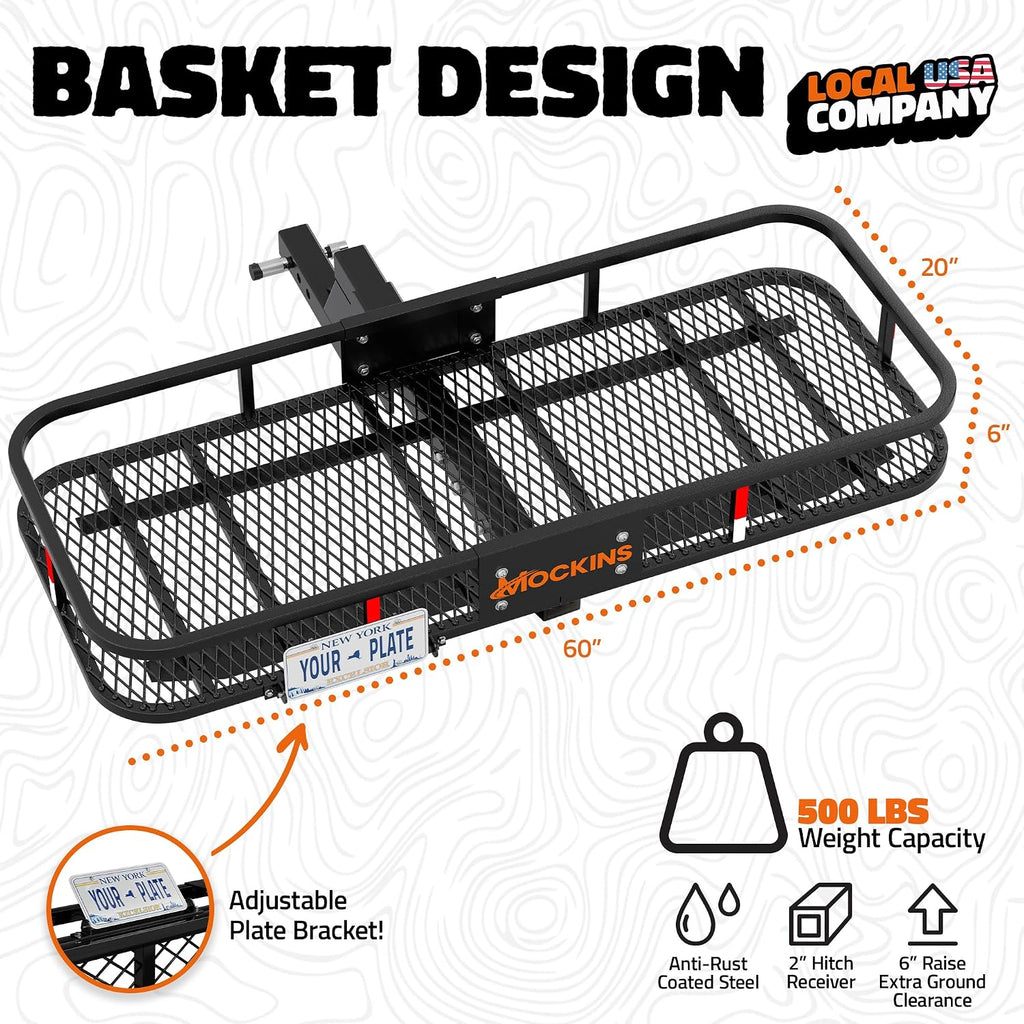 Mockins 6" Raised Heavy Duty Luggage Rack for SUV Car Truck with 500 Lb Cap