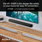 Sony S100F 2.0ch Compact and Slim Soundbar for TV with Bluetooth HTS100F