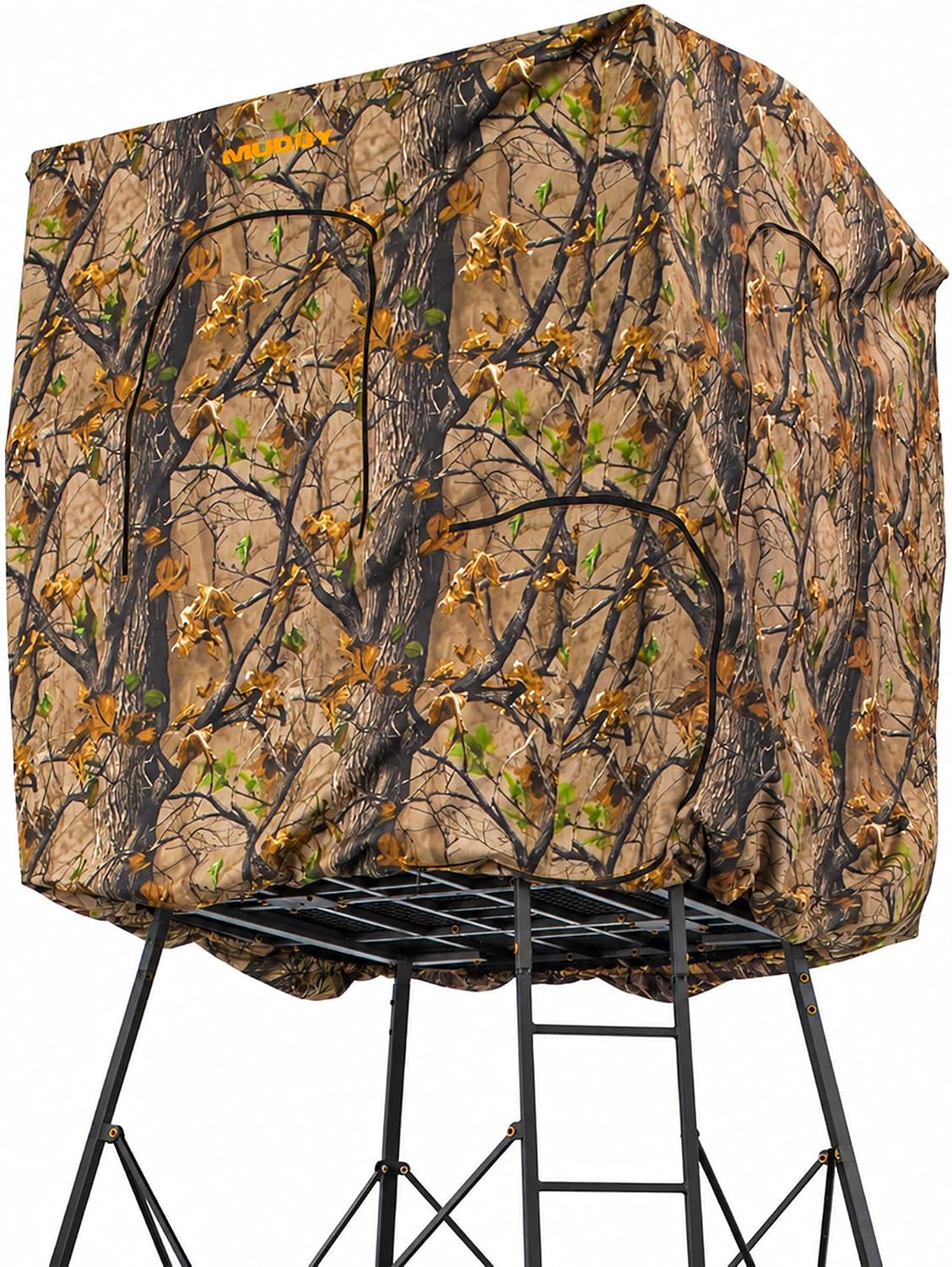 Muddy Steel 7' Tall Quad Pod Hunting Blind Cover with 4 Zippered Windows