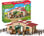 Schleich Farm World - Stable with Horses and Accessories - Kids 3+ | 42195