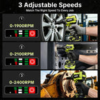 SEESE Cordless Impact Wrench Kit: 590 Ft-lbs(800N.m) 3500IPM High Torque