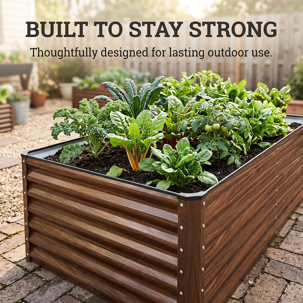 Galvanized Raised Garden Bed 6x3x2FT Outdoor Large Metal Planter Box Steel Kit for Planting Vegetables, Flowers
