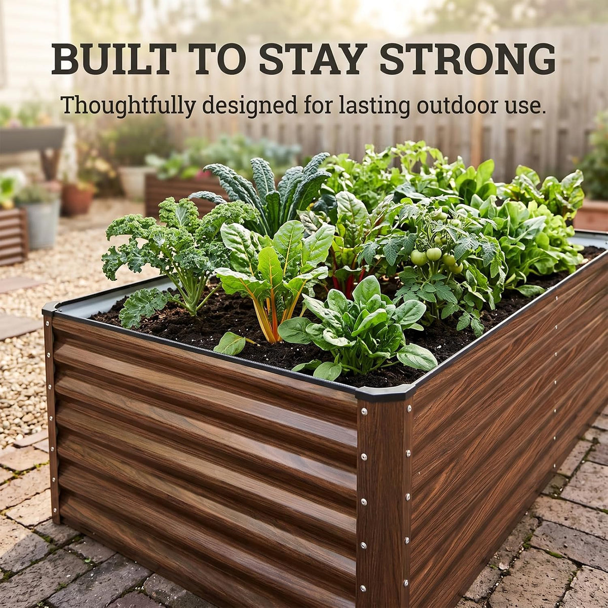 Galvanized Raised Garden Bed 6x3x2FT Outdoor Large Metal Planter Box Steel Kit for Planting Vegetables, Flowers
