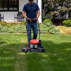 PowerSmart EasyCut 18-Inch Gas Lawn Mower, 144cc 4-Cycle Engine, Walk-Behind Push Lawn Mower, Side Discharge, 5-Position Height Adjustment, Ideal for