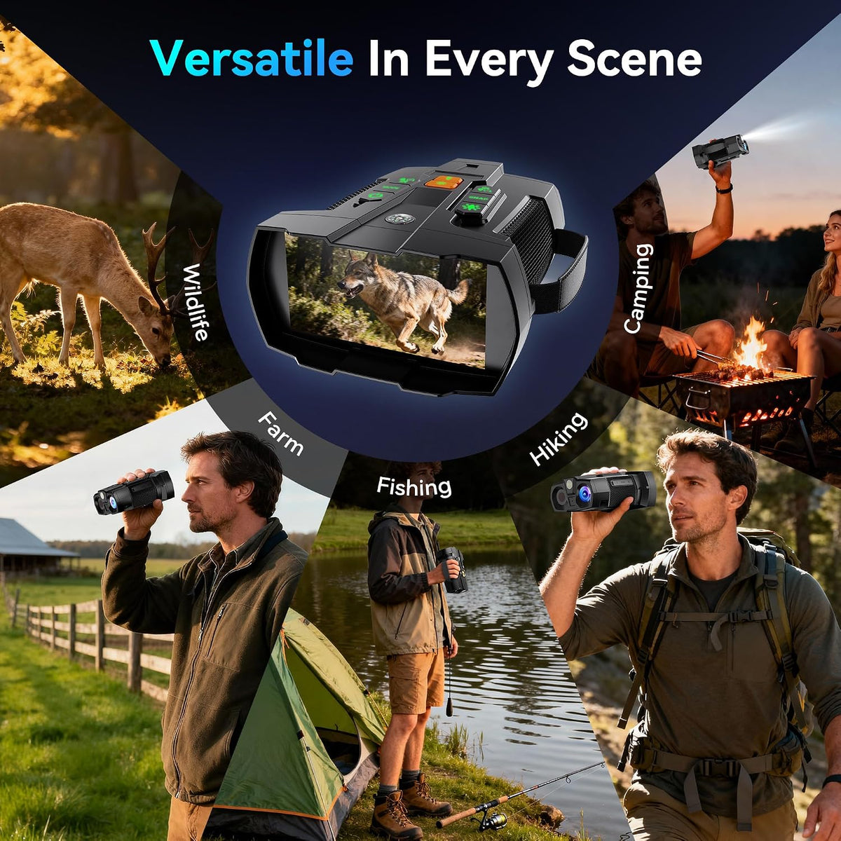 Night Vision Goggles Binoculars: 4.5" Screen 4K Night Vision Binoculars
