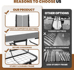 Folding Bed with Mattress, 75"x38" Portable Rollaway Guest Bed