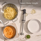 All-Clad Electrics Stainless Steel Immersion Blender 2 Piece Turbo Function 600 Watts Detachable, Variable Speed Control, Hand Blander, 9-1/4-inch