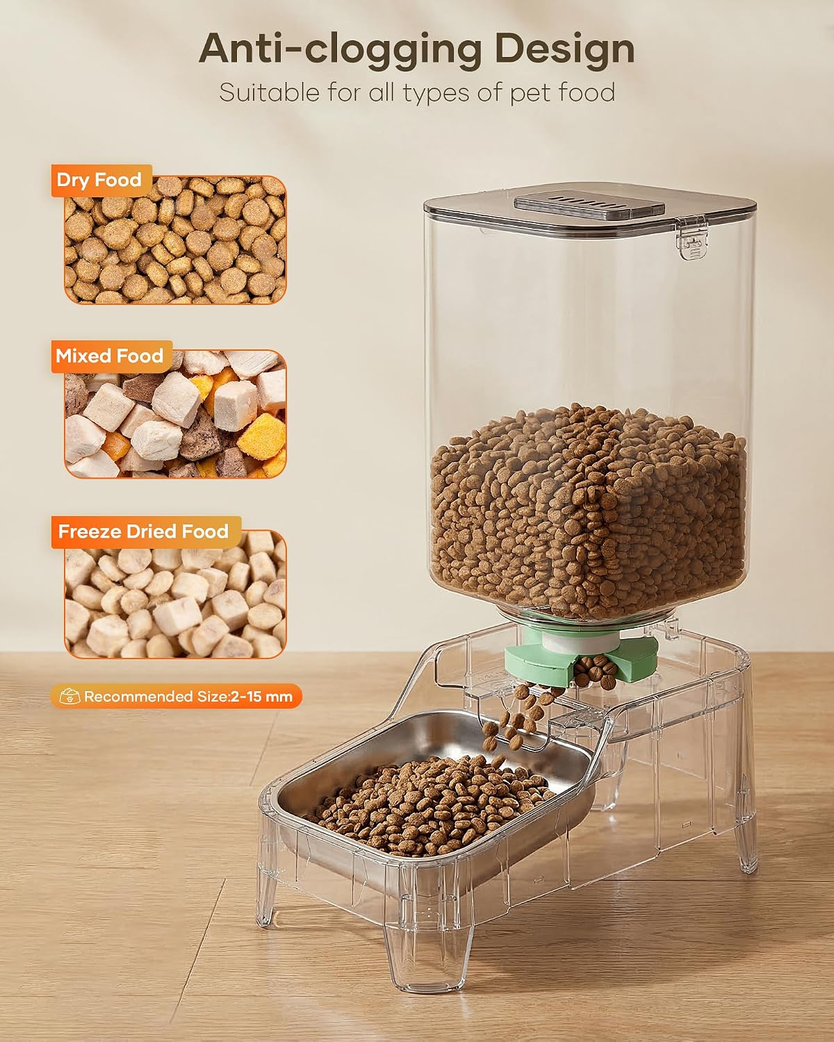 Automatic Cat Feeder with Camera - 7L/29 Cups Auto Dog Feeder with Large Food Tray & 1080P Night Vision, Elevated Bowl, 2-Way Audio, 10s Voice