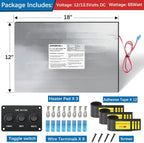 RV Tank Heater Pad 12V/13.5V,12"x18"RV Holding Tank Heater w/Thermostat-3pk