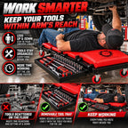 40" Mechanics Creeper Z Fold with Side Tool Tray, 3 in 1 Low Profile