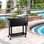 80 Qt Rolling Ice Chest Cooler Cart, Stand Up Cooler Trolley