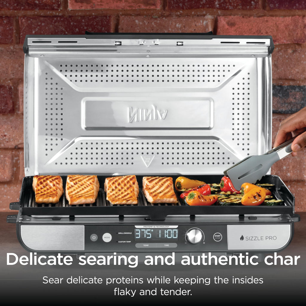 Ninja® Sizzle™ Pro XL 20'' Indoor Griddle & Grill, Silver, GX101