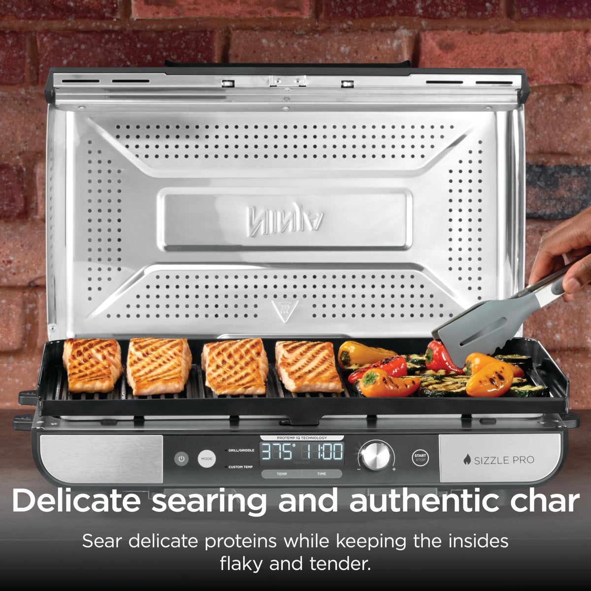Ninja® Sizzle™ Pro XL 20'' Indoor Griddle & Grill, Silver, GX101