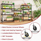 PrimeZone 36"W x 16"D x 79"H Wire Shelving with Wheels, 5-tier Metal Shelf