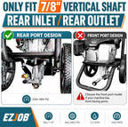 2400-2800PSI Pressure Washer Pump Replacement, Vertical 7/8'' Shaft 2.5 GPM