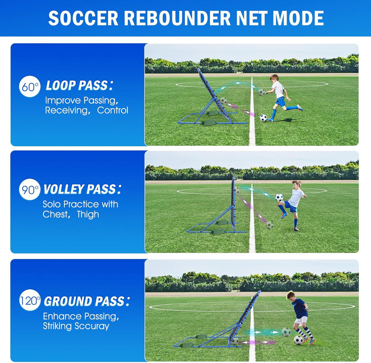 Soccer Baseball Rebounder Soccer Goal Net, Volleyball Rebound Pitchback Net