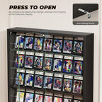 Wall Display Case with Glass Doors, Sports Card Display Case