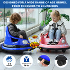 12V Bumper Car,Neche Ride On Toys for Toddlers,360° Spin Toddler Car with Remote,5 LED Lights,Blue