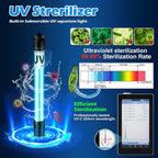 Turtle Tank Filter Aquarium Fish Filter w/U-V Light for Large 40-150 Gallon