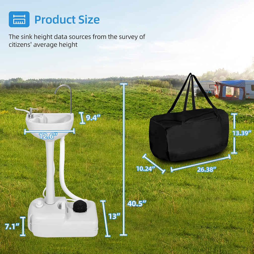 YITAHOME Portable Sink Camping Hand Washing Station with 17 L Wash Basin