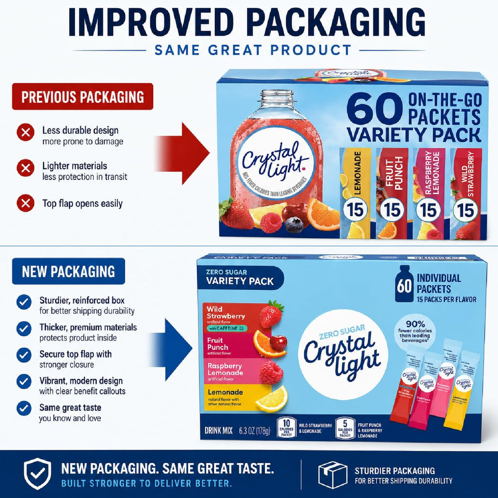 Crystal Light Drink Mix Variety Bulk, 120 Packets - with Galley Grove Mints