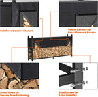 8ft Heavy Duty Firewood Rack with Waterproof Cover