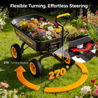 CAMMOO 600 lbs Utility Heavy-Duty Garden Dump Cart 4 Cu.Ft with 10" NO-FLAT TIRES for Landscaping Gardening