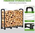 GARDENWORK 4FT Adjustable Firewood Rack Outdoor with Cover,Metal Wood Rack