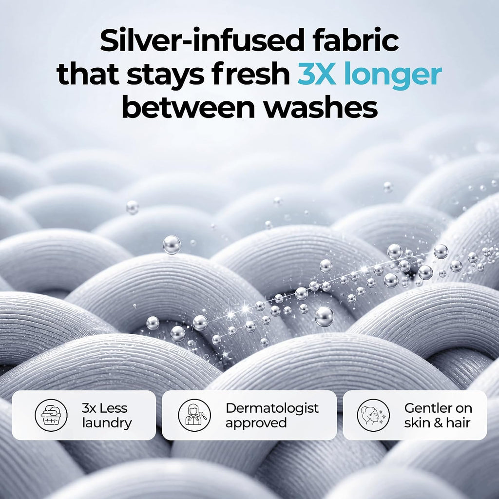 Silvery Silver Infused Bed Sheets Set - Ultra-Soft Temperature-Regulating Fabric with Self-Cleaning Technology™ That Stays Fresh 3X Longer for