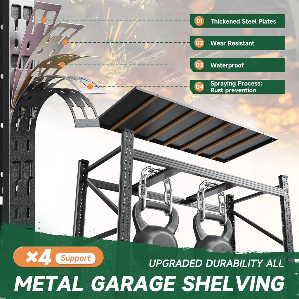 71.3" W Metal Storage Shelves,5000LBS Heavy Duty Garage Shelving Units, 4 Tier Adjustable Utility Rack Shelf,Large Industrial Shelves,for Shop
