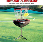 PDGA Approved - HIAARO Portable Disc Golf Basket with 16 Heavy Duty Chains, Foldable Disc Golf Target with Carry Bag for Practice