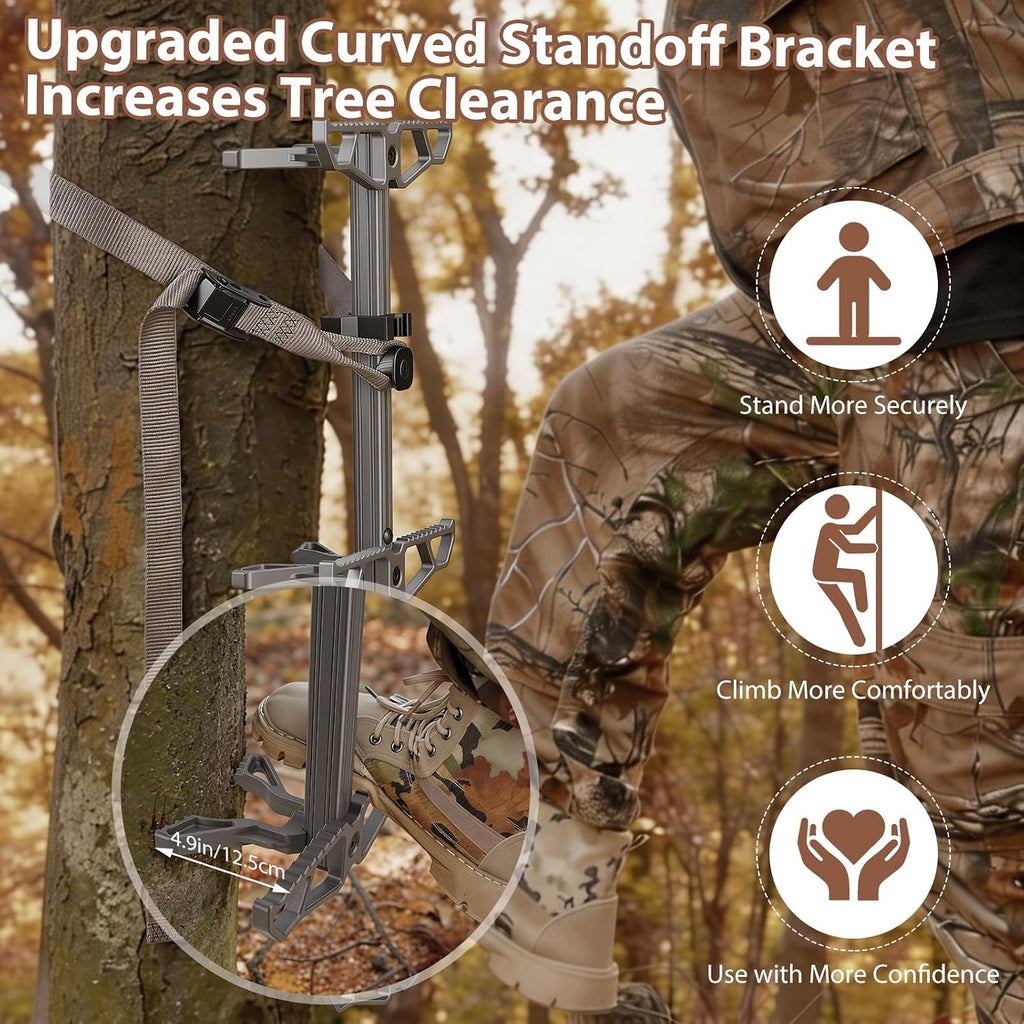 30" Climbing Sticks for Tree Stand, Non-Slip Aluminum Steps